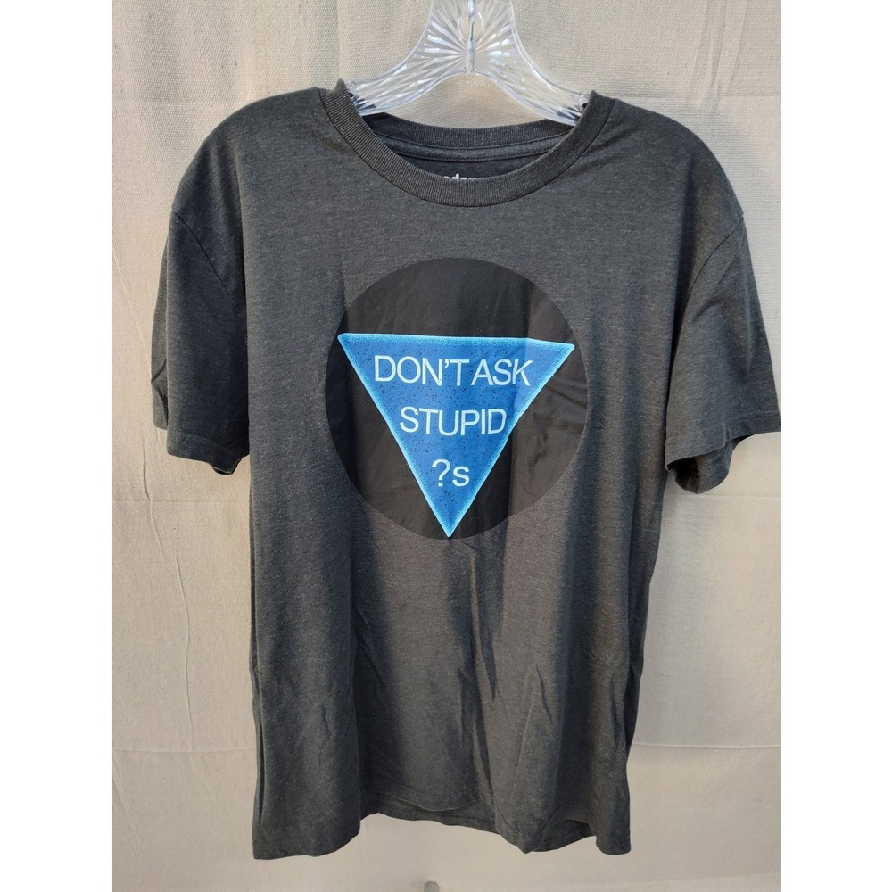 Academy Sport Outdoors Men Graphic Tee Charcoal Grey Dont Ask Stupid Questions L
